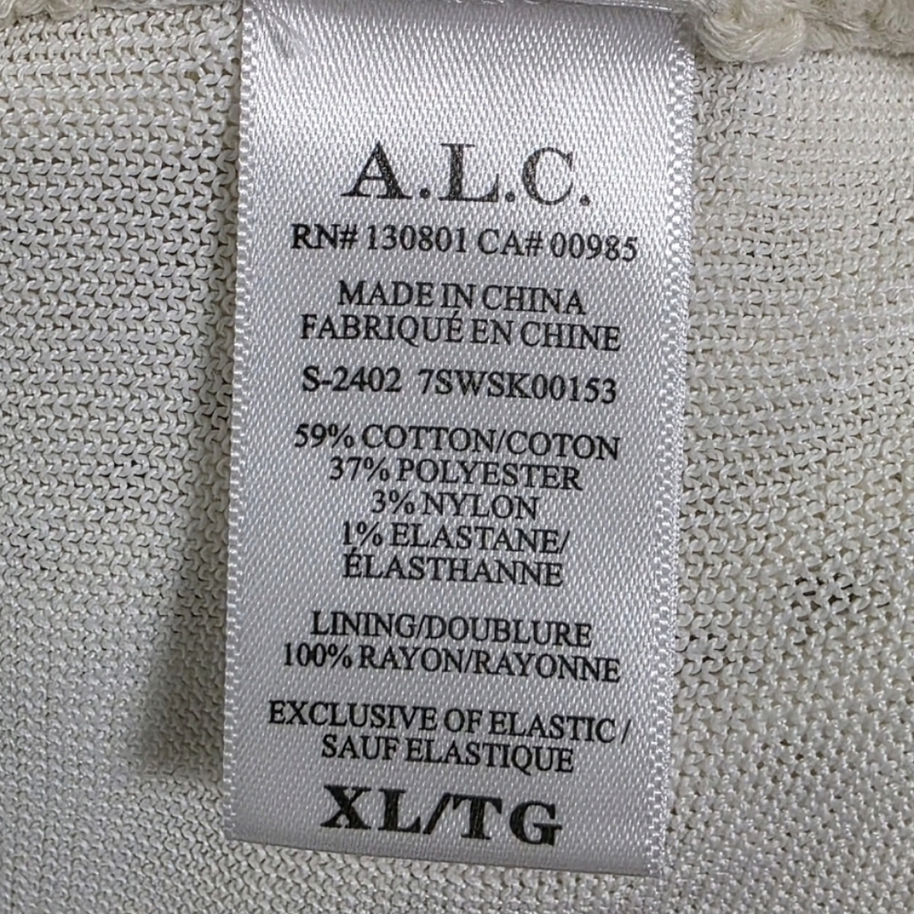 A.L.C. Aurora Cotton Blend Midi Skirt in Parchment Beige New - Picture 3 of 5